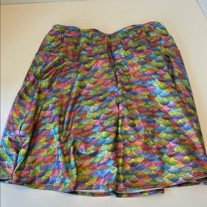 Sparkle Skirt Mermaid print large activewear multi color skort